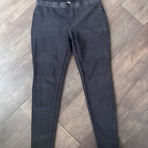 June & Daisy Corduroy Black Pull On Leggings Pants Low Rise Size large